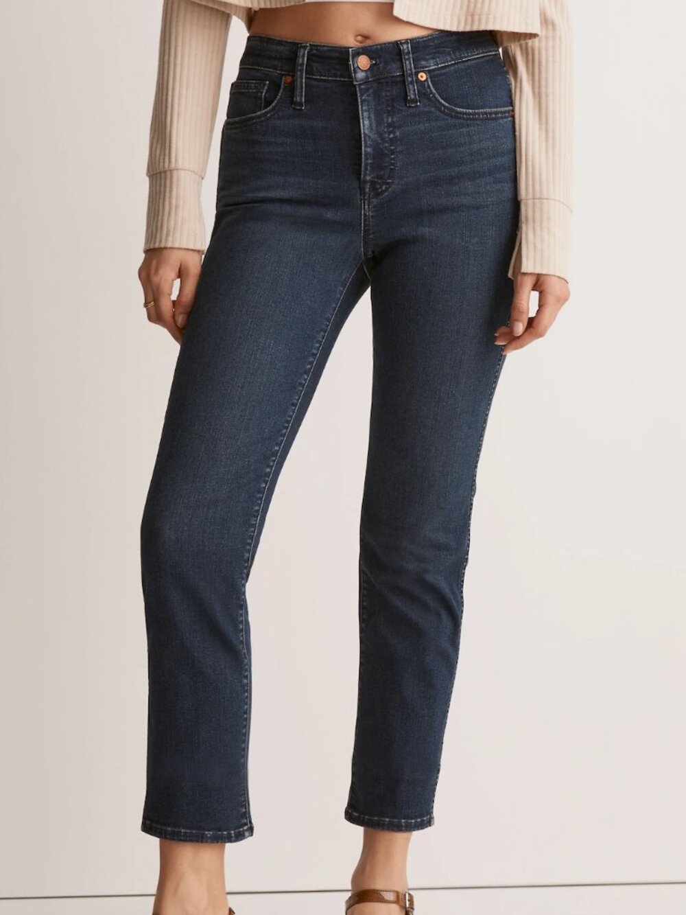 Madewell Mid-Rise Stovepipe Jeans Women's 26 Blue Dark Wash Denim Classic City